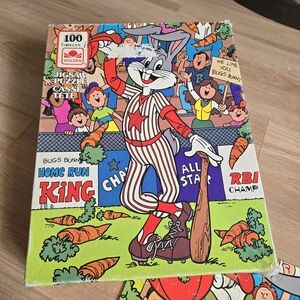 Bugs Bunny Baseball Jigsaw Puzzle - 100 Piece - Red, White, Blue